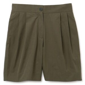 Studio Nicholson Mitjana Double Pleat Bermuda Cotton Shorts Olive Green Size 3